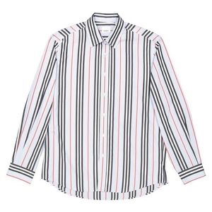 Authentic Burberry Men's Iconic Heritage Stripe Long Button Down Sz. 15 1/2
